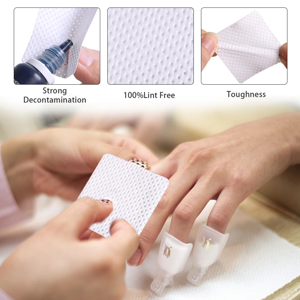 Eyelash Extension Remover Gel - 200Pcs Lint-Free Nail Wipes Non-Woven Fabric