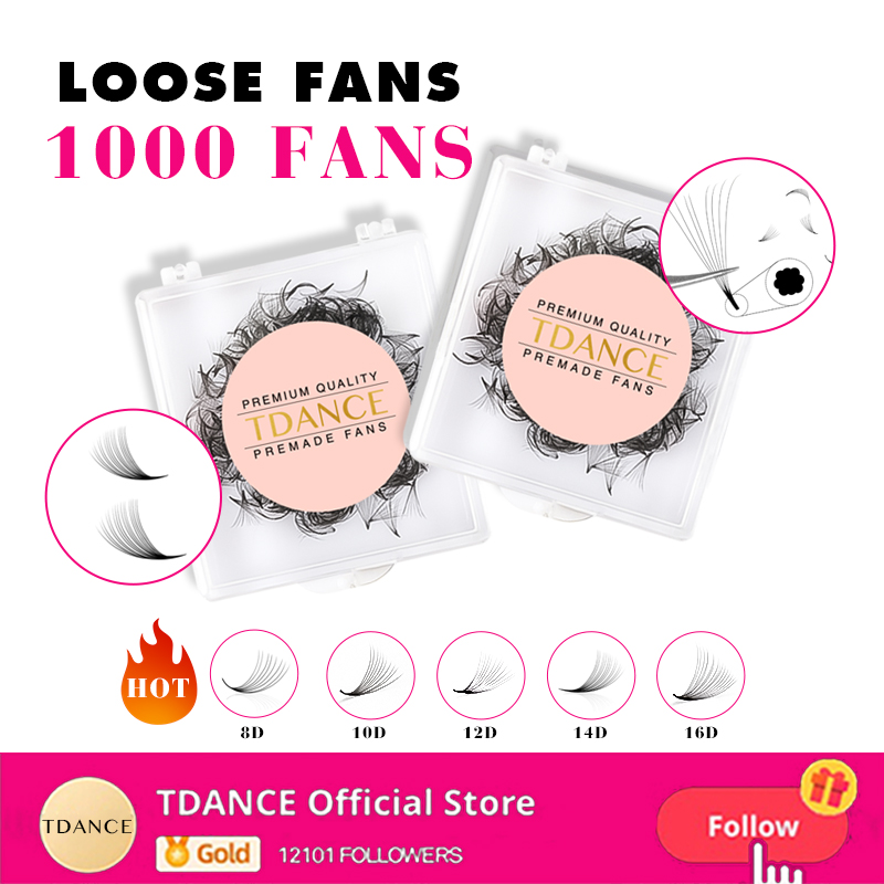 Eyelash Extension Medium - TDANCE 1000 Fans Loose Fan Lashes