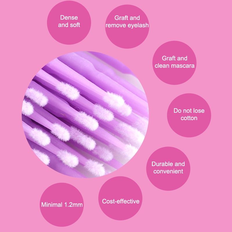 50/100PCS Disposable Micro Bru - Eyelash Extension Removal recension och pris
