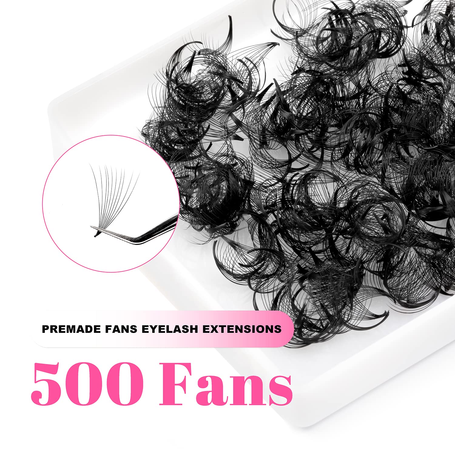 TDANCE 500Fans Pointy Base Loo - Eyelash Extension Medium recension och pris