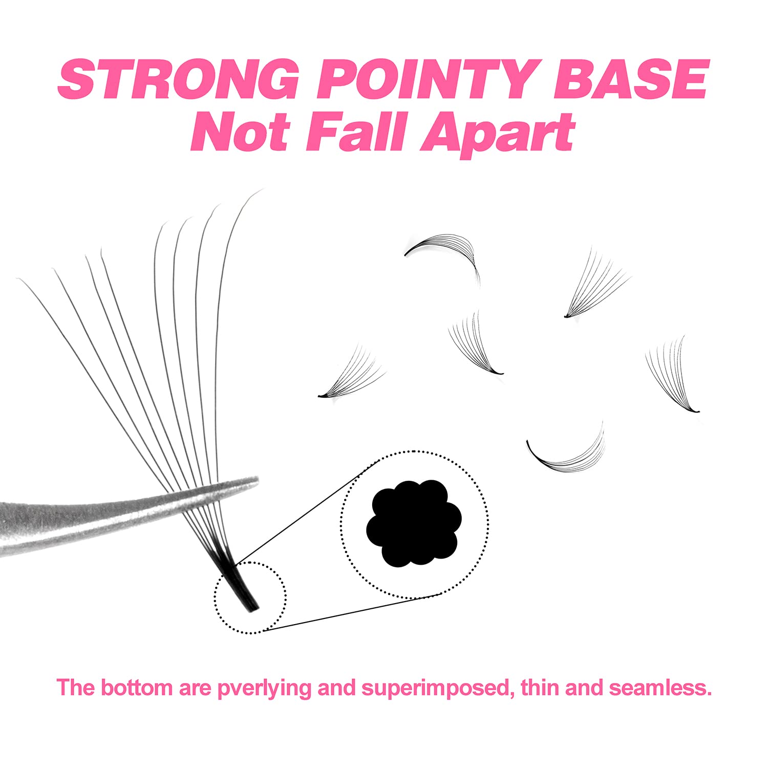TDANCE 500Fans Pointy Base Loo - Eyelash Extension Medium recension och pris