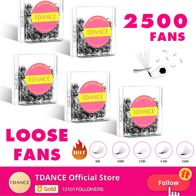 TDANCE 2500Fans Pointy Base Lo - Eyelash Extension Medium recension och pris