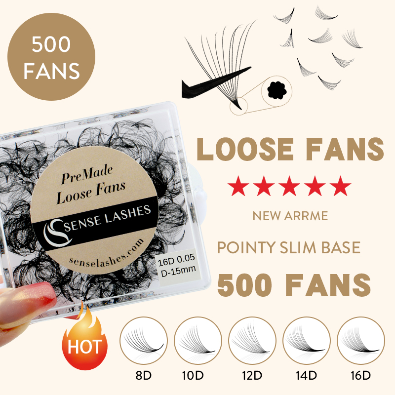 500 Fans Handmade Loose Premad - Eyelash Extension Medium recension och pris