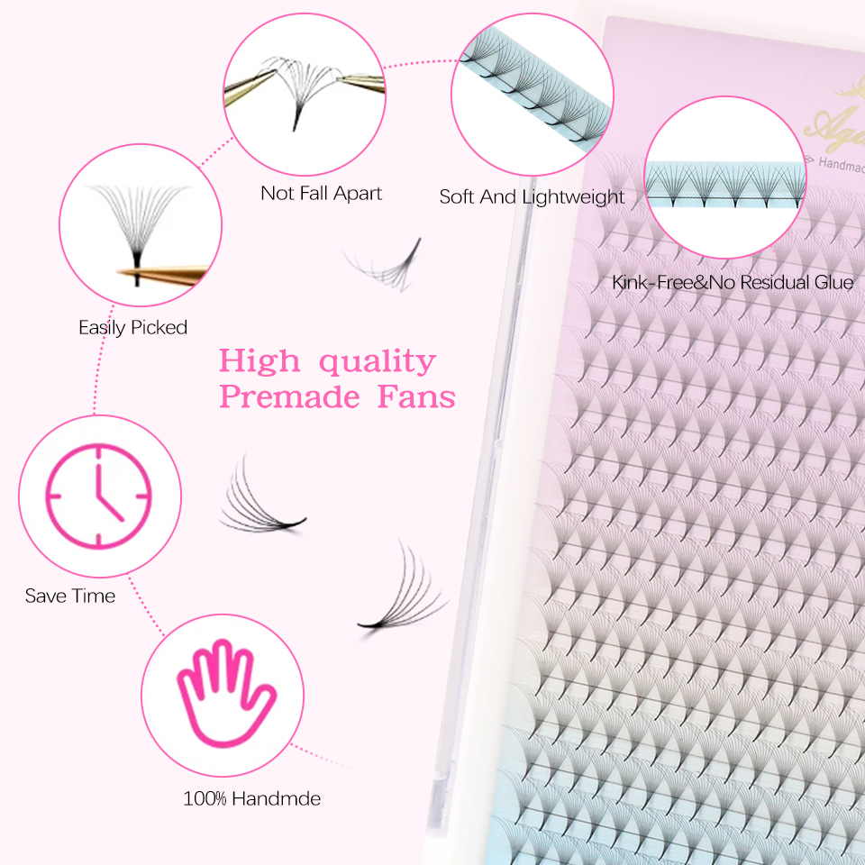 AGUUD 30d 40d Premade Fans Eye - Eyelash Extension Medium recension och pris