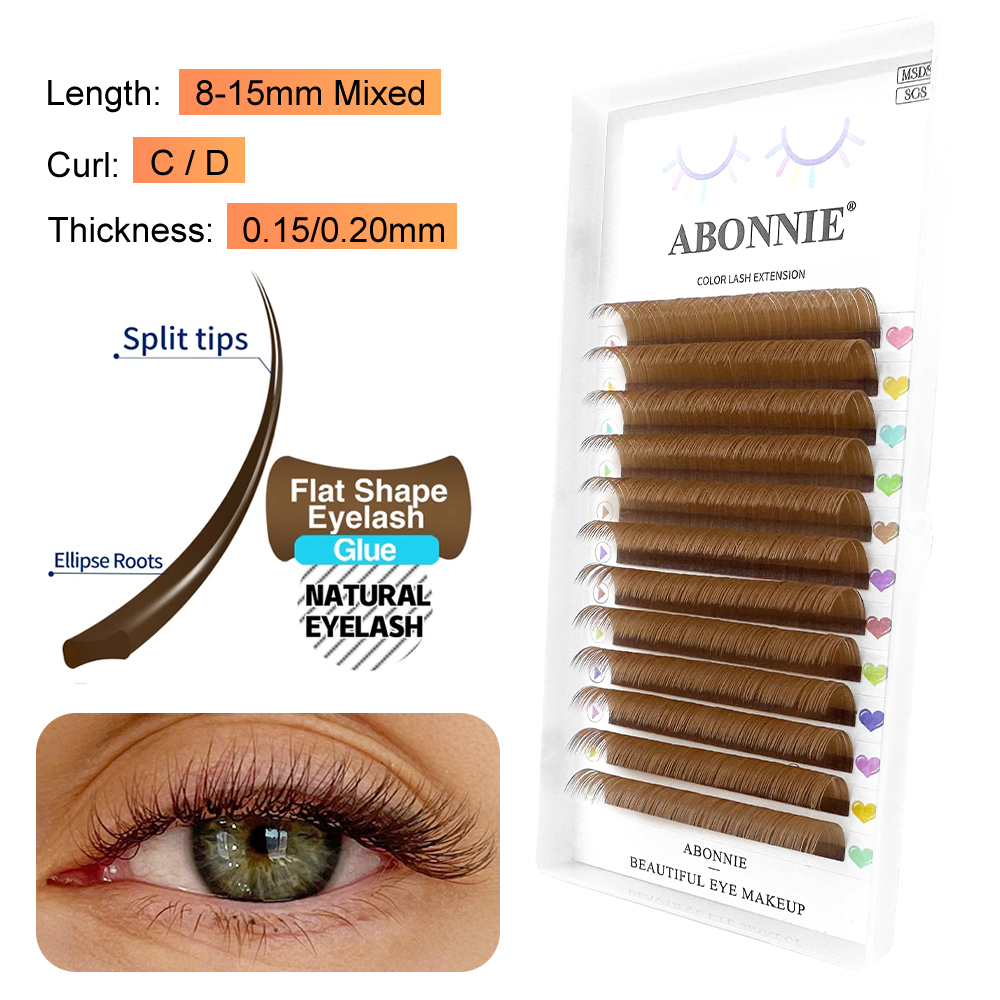 ABONNIE Brown Ellipse Flat Eye - Eyelash Extension Supernatural recension och pris