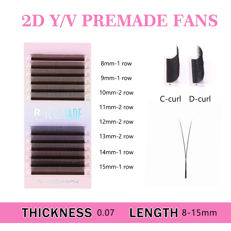 RUJADE 2D Y Shape Lashes Mesh  - Eyelash Extension Single Lash recension och pris