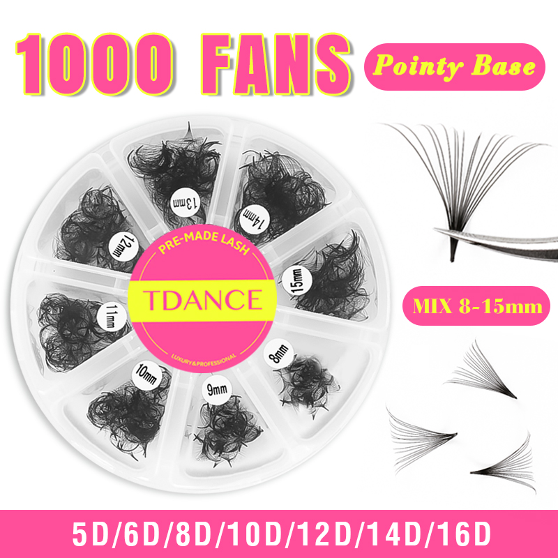 TDANCE 1000 Fans Loose Fan Mix - Eyelash Extension Medium recension och pris