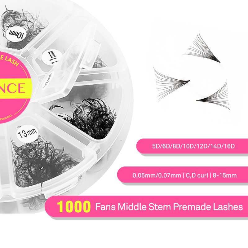 TDANCE 1000 Fans Loose Fan Mix - Eyelash Extension Medium recension och pris