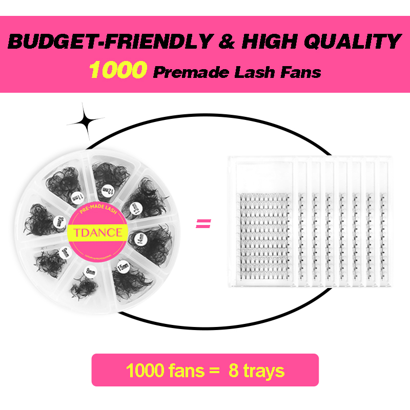TDANCE 1000 Fans Loose Fan Mix - Eyelash Extension Medium recension och pris